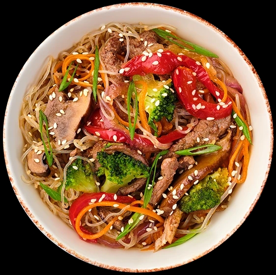 Прозора локшина з телятиною