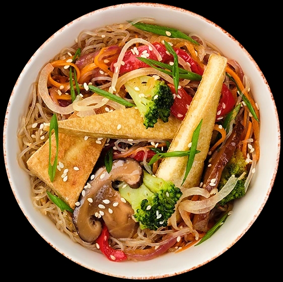 Прозора локшина з овочами